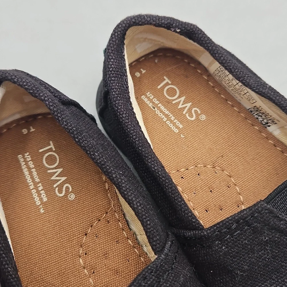 Toms Tiny Alpargata Canvas Black Size 6 Baby Shoes